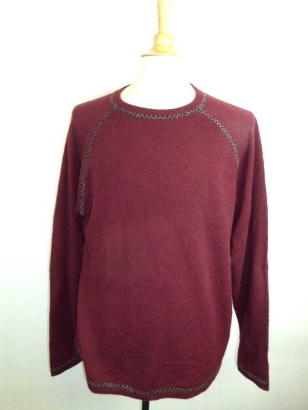 NEW AUTUMN CASHMERE Burgundy red CREW sweater XL